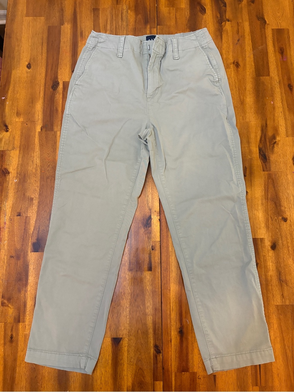 GAP Women's Chino Pants Size 6 Khaki Beige Flat Front Casual Cotton Trousers